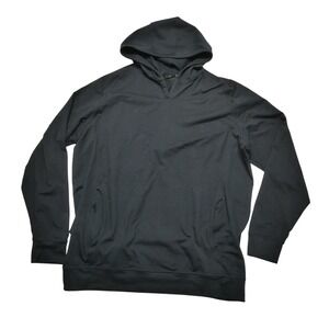 Public Rec Hoodie Sweatshirt Mens 2XL Black Stretch V-Neck Zip Pocket Pullover